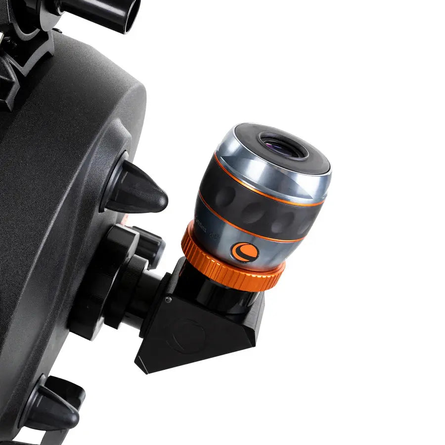 Close-up of a telescope eyepiece with a white background