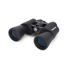 Black binoculars with a brand logo on a white background