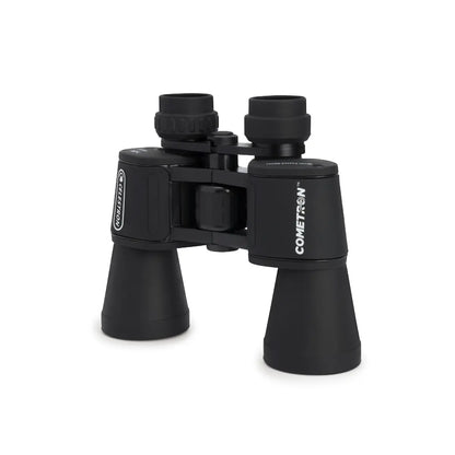 Black binoculars with 'Cometran' branding on a white background