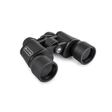 Black binoculars on a white background