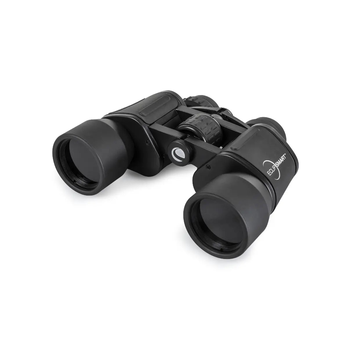 Black binoculars on a white background