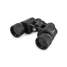 Black binoculars on a white background