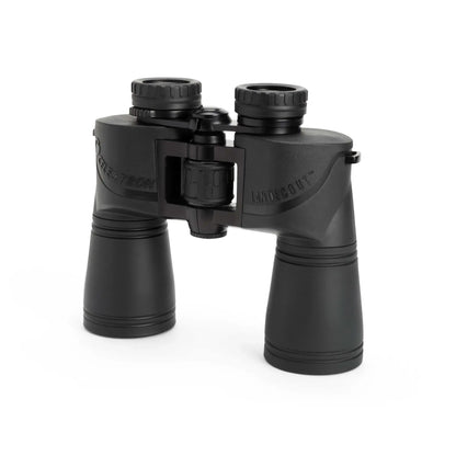 Black binoculars on a white background