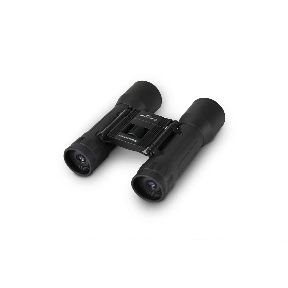 Black binoculars on a white background