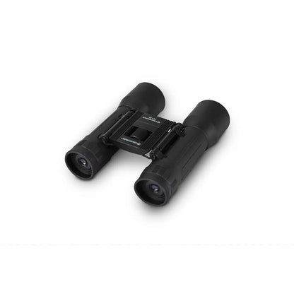 Black binoculars on a white background