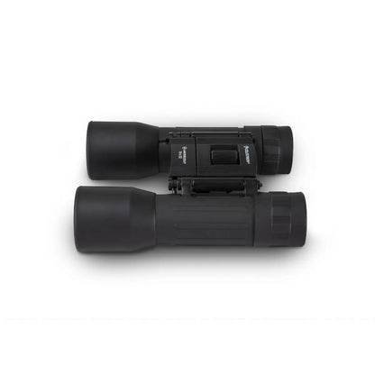 Black binoculars on a white background