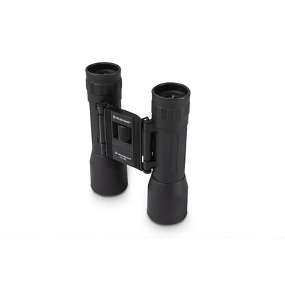 Black binoculars on a white background