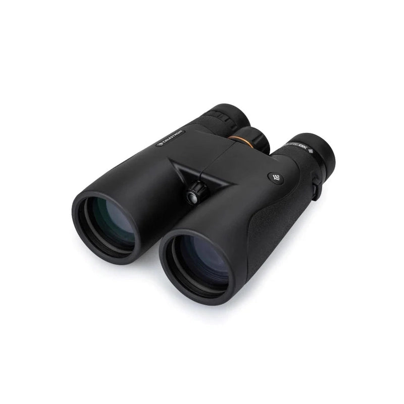 Black binoculars on a white background