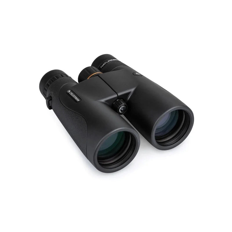Black binoculars on a white background
