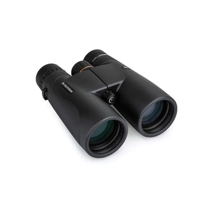 Black binoculars on a white background