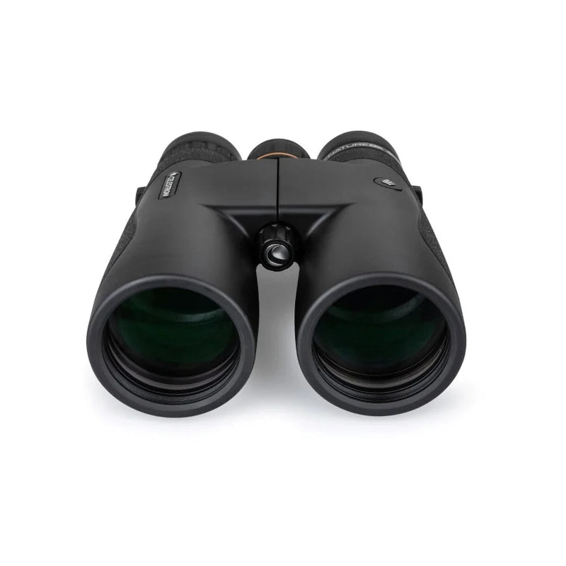 Black binoculars on a white background