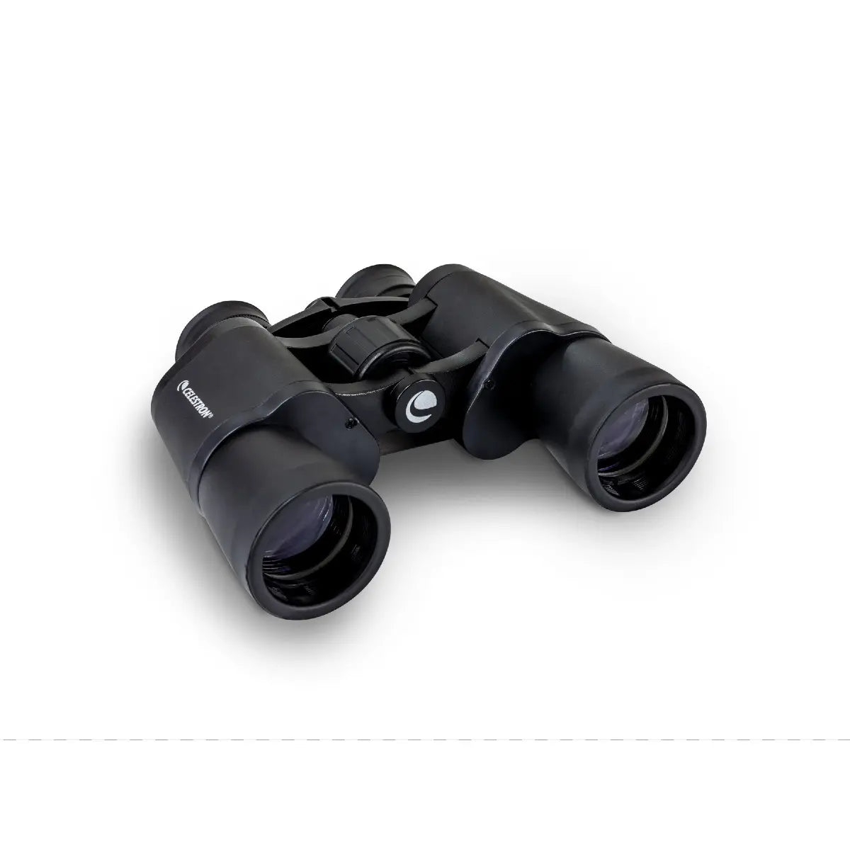 Black binoculars on a white background