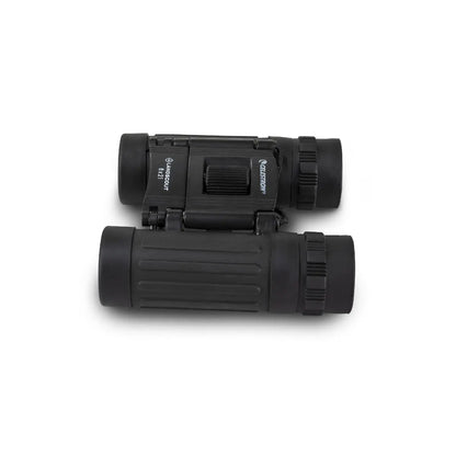 Black binoculars on a white background