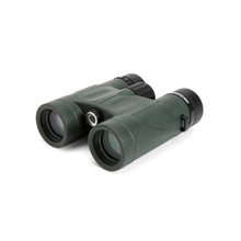 Pair of green binoculars on a white background