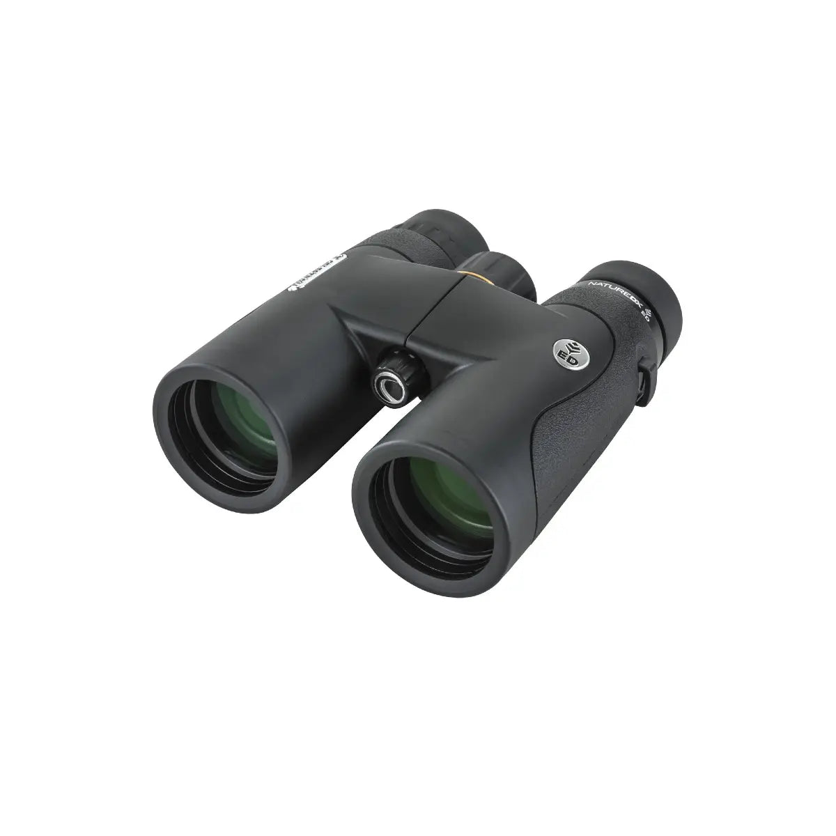 Black binoculars on a white background