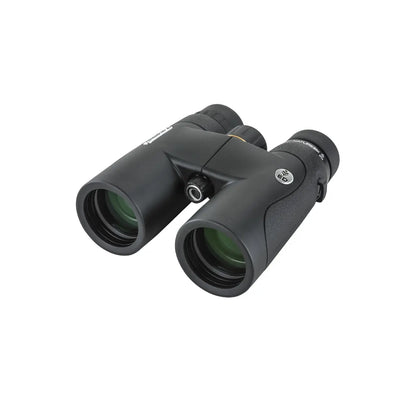Black binoculars on a white background