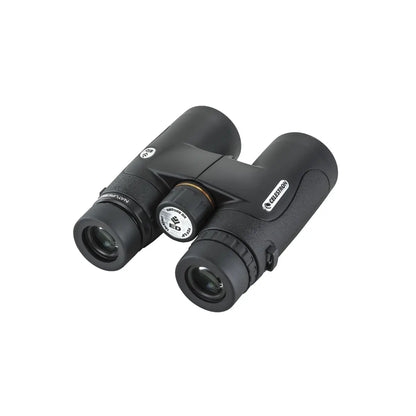 Black binoculars on a white background