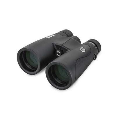 Black binoculars on a white background
