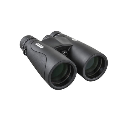 Black binoculars on a white background