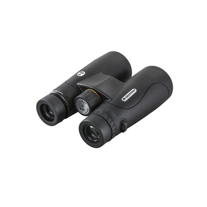 Black binoculars on a white background