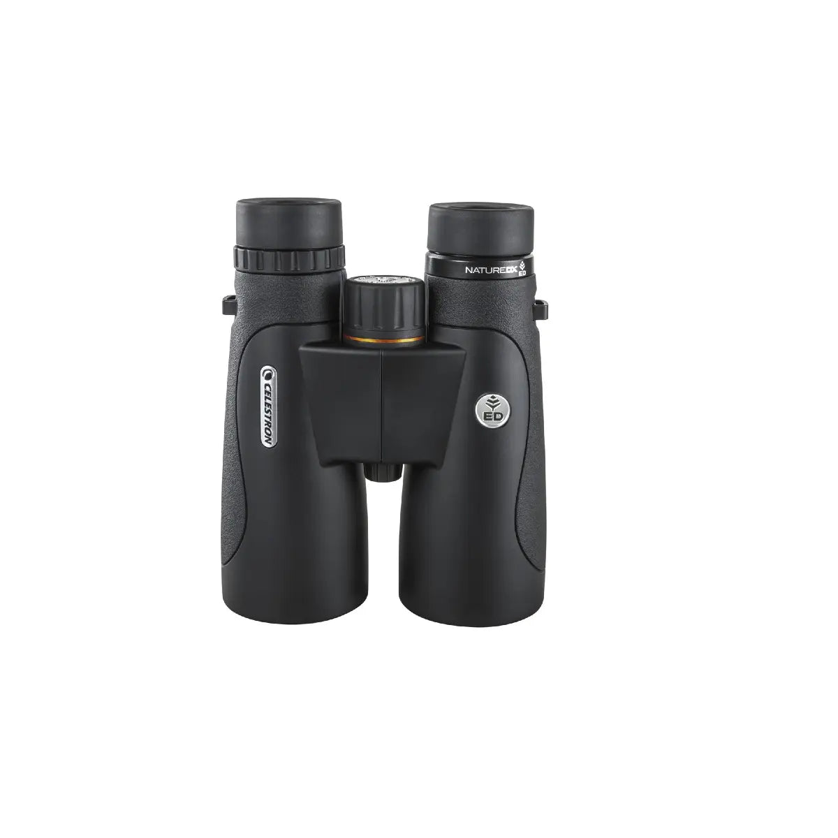 Black binoculars on a white background