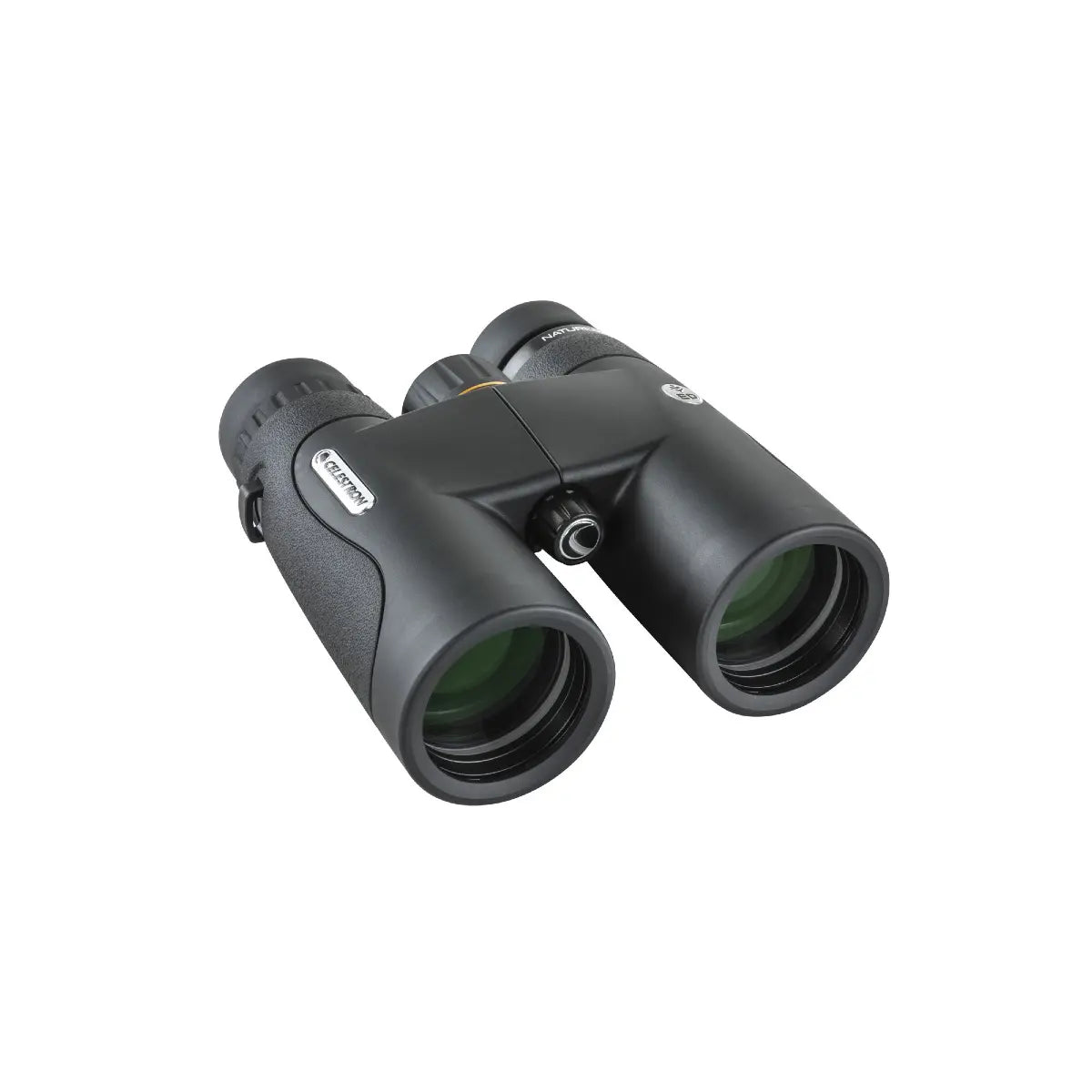 Black binoculars on a white background
