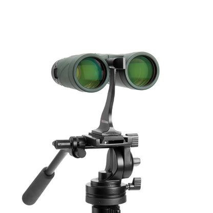 Binoculars with a tripod on a white background