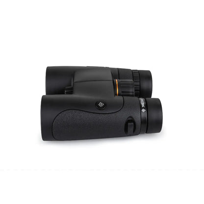 Black binoculars on a white background