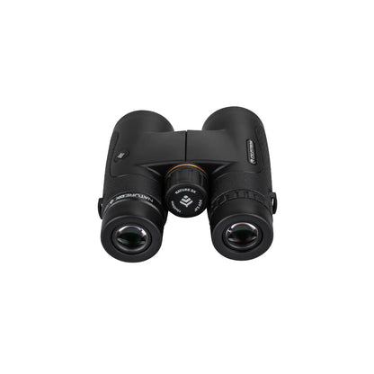 Black binoculars on a white background