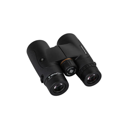 Black binoculars on a white background