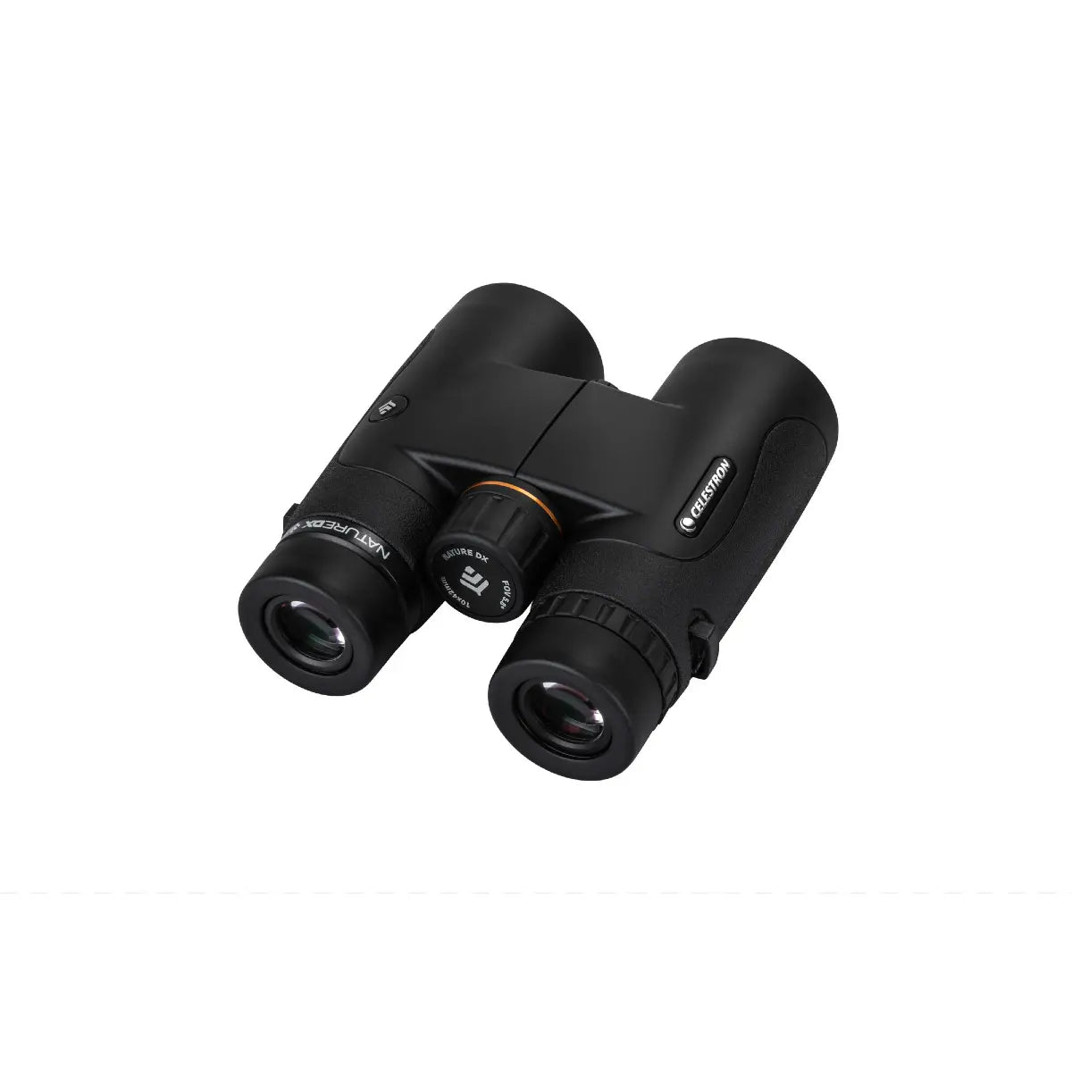 Black binoculars on a white background
