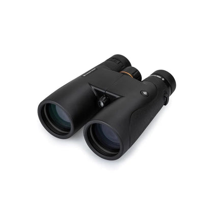 Black binoculars on a white background