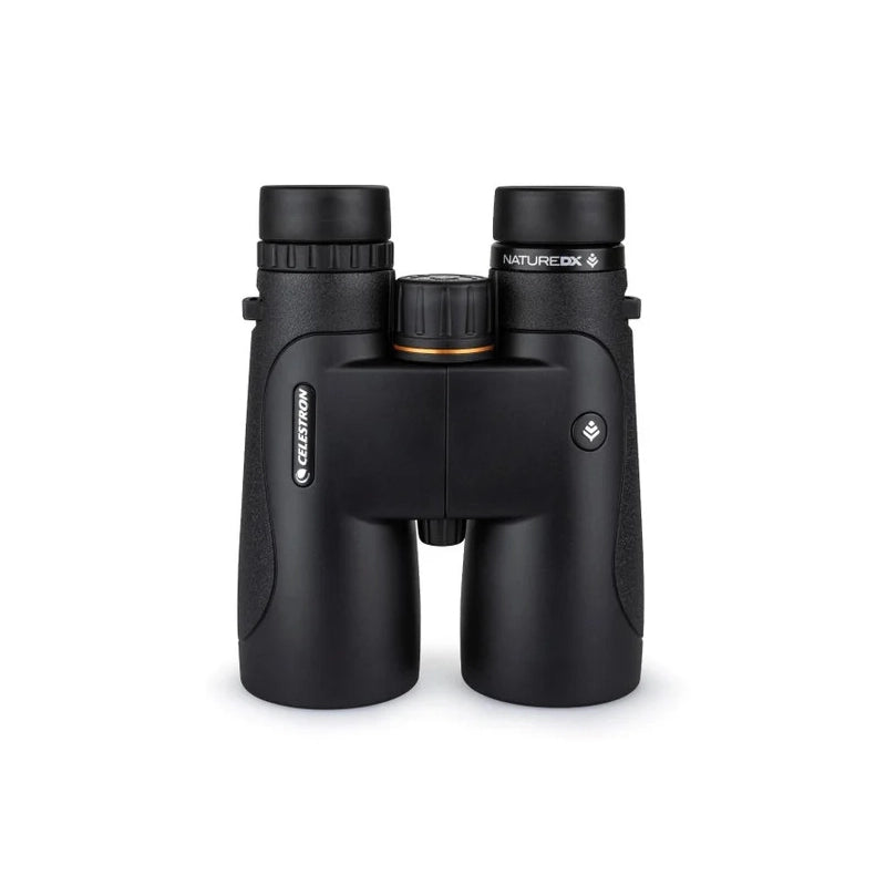 Black binoculars with 'Celestron' branding on a white background