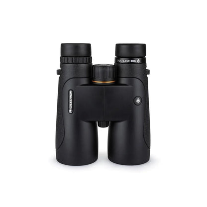 Black binoculars with 'Celestron' branding on a white background