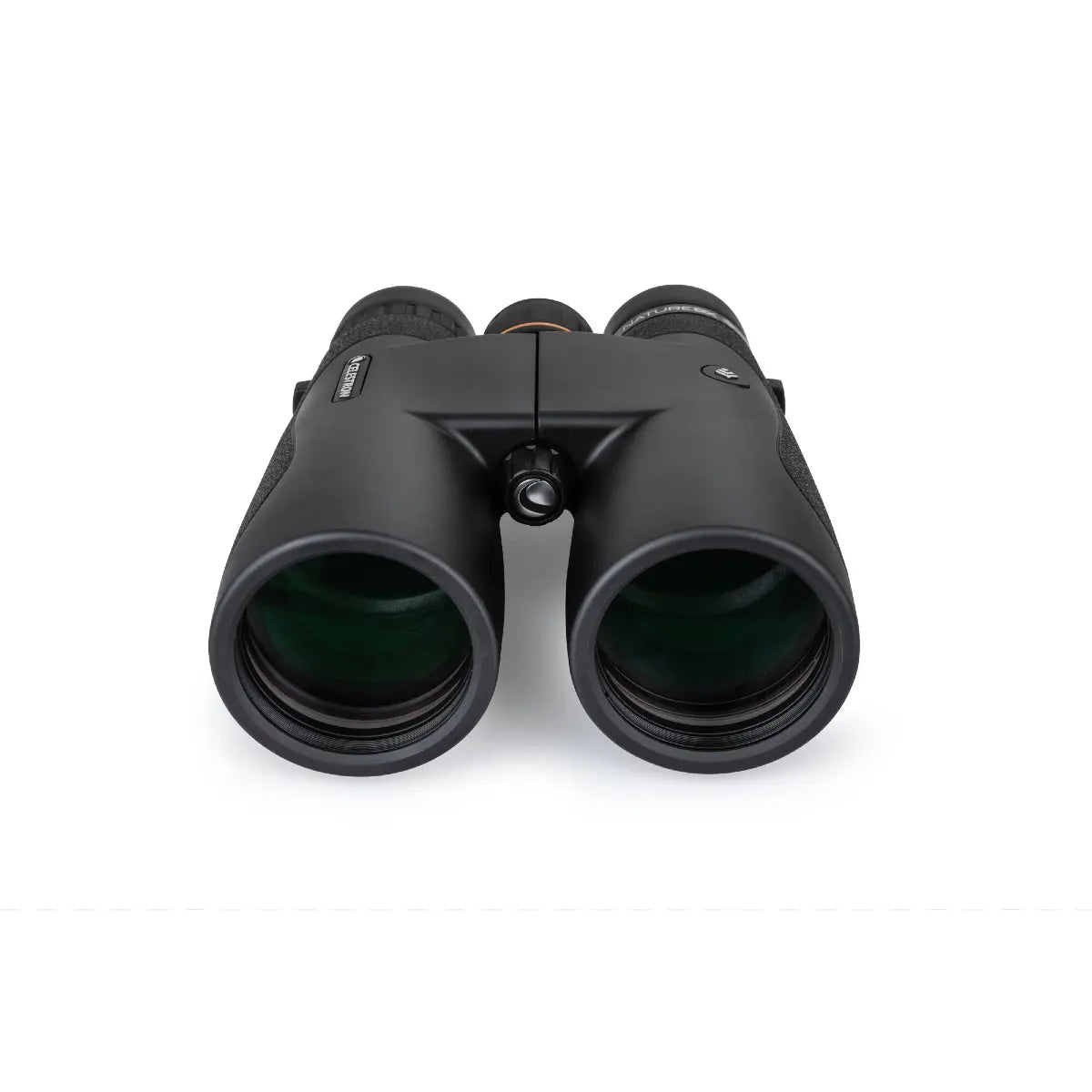 Black binoculars on a white background
