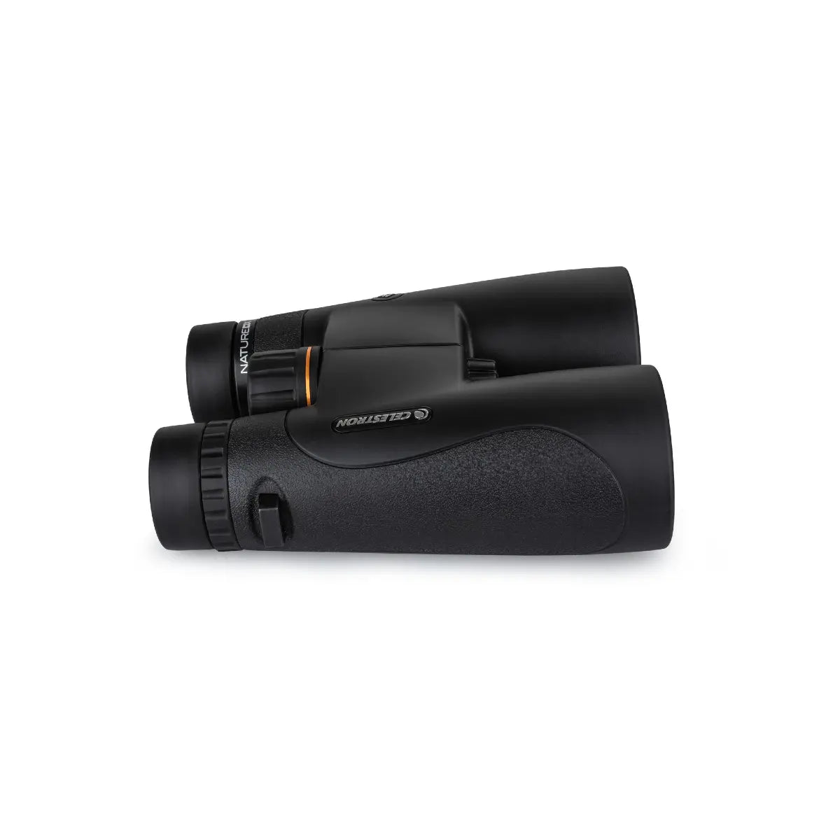 Black binoculars on a white background