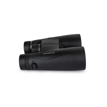 Black binoculars on a white background