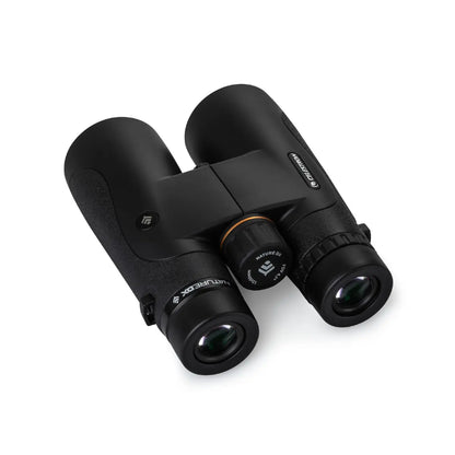 Black binoculars on a white background