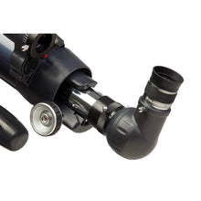 Close-up of a telescope with eyepiece on a white background