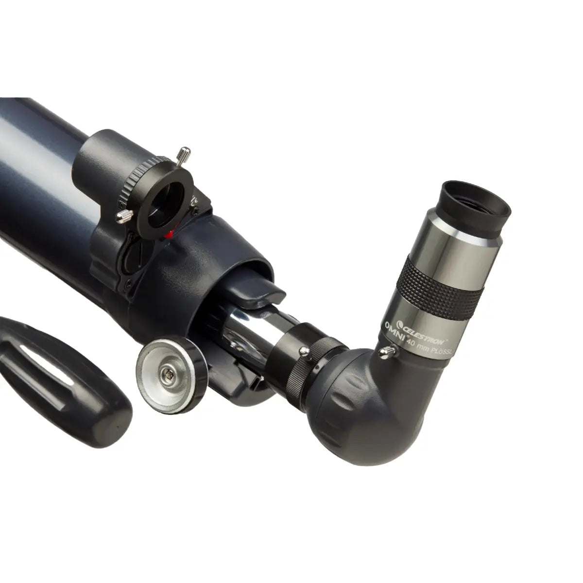 Telescope with eyepiece on a white background