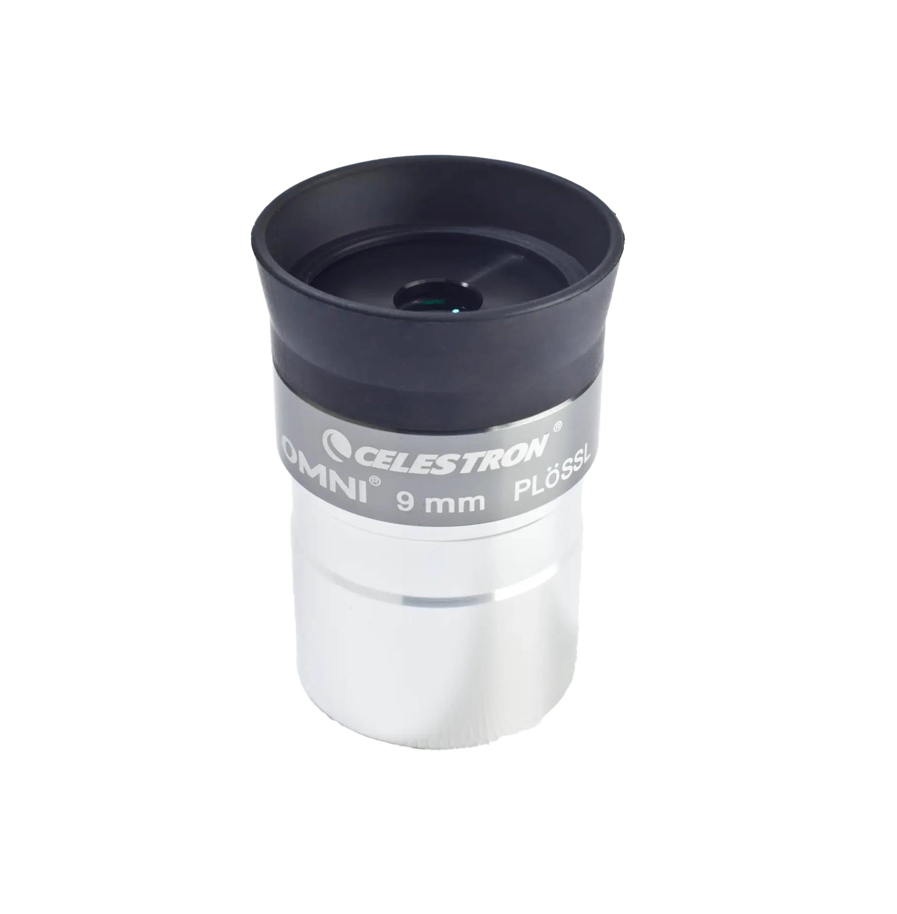 Celestron Omni 9 mm Plossl eyepiece on a white background