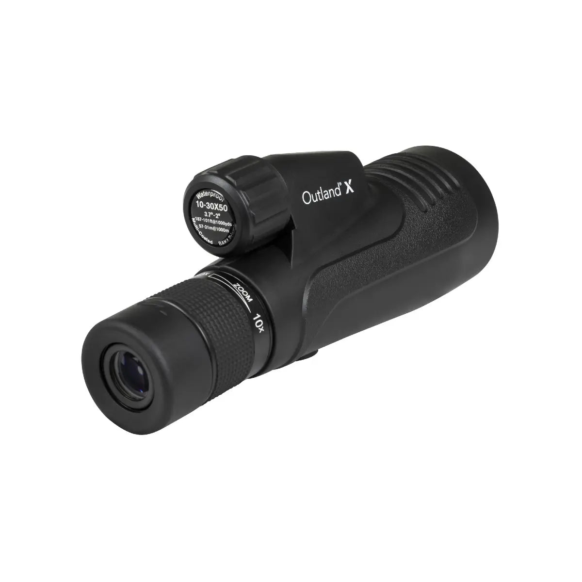 Black monocular with 'Outland X' branding on a white background