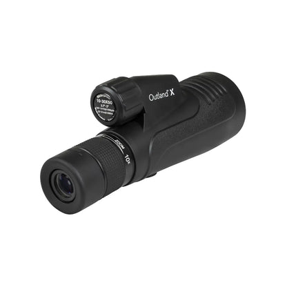 Black monocular with 'Outland X' branding on a white background