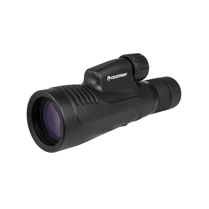 Black Celestron monocular on a white background