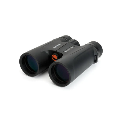 Black binoculars on a white background