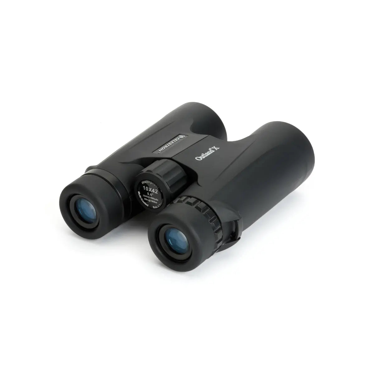 Black binoculars on a white background