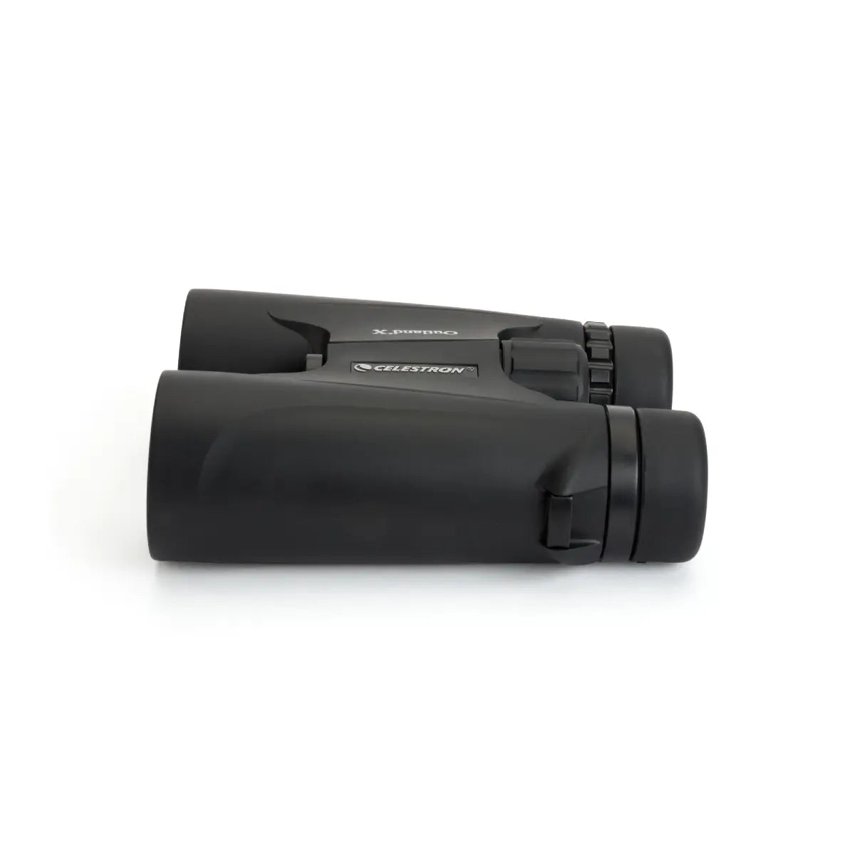 Black binoculars with Celestron logo on a white background