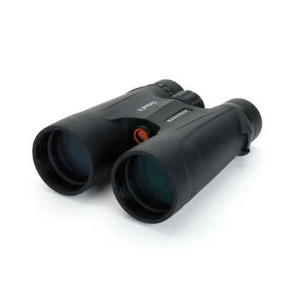 Black binoculars on a white background