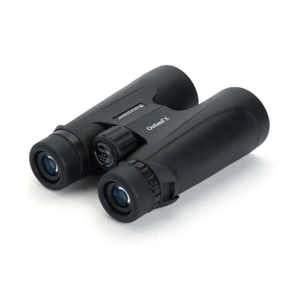Black binoculars on a white background