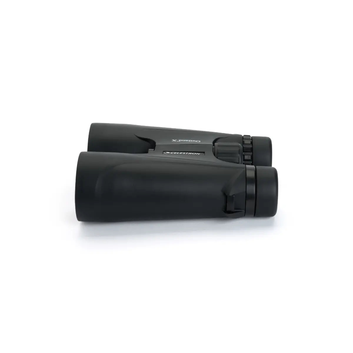 Black binoculars on a white background